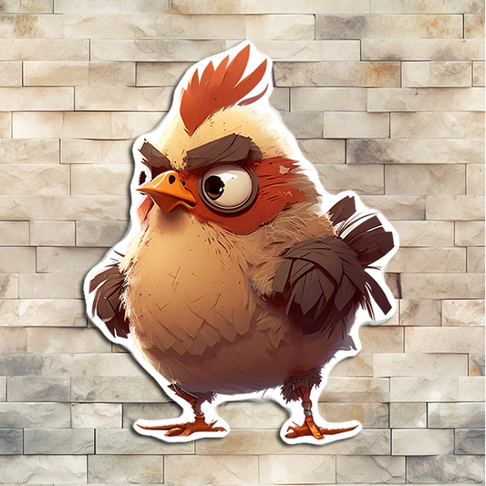 Stern Chicken Decorative Sticker