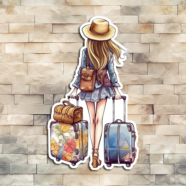 Travel Girl 02 Vinyl Decorative Sticker