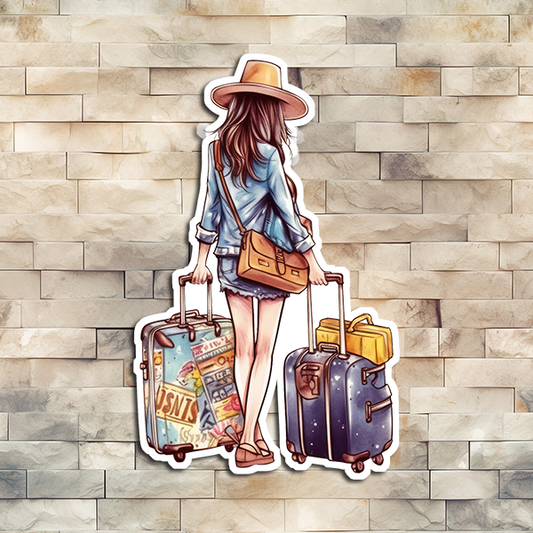 Travel Girl Vinyl Sticker