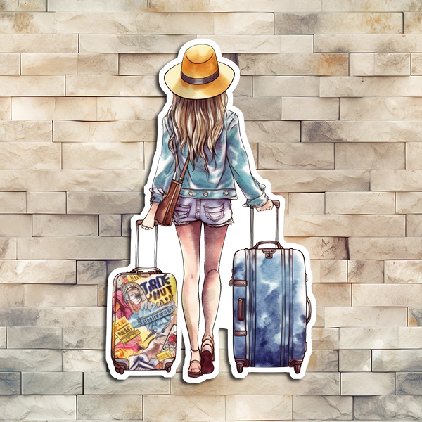 Travel Girl 03 Vinyl Decorative Sticker