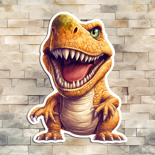 Brown T Rex Vinyl Sticker