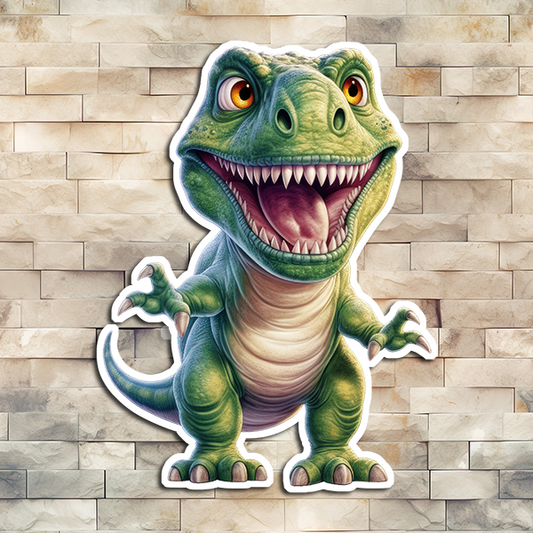 Green T Rex Vinyl Sticker