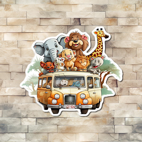 Wild Animals Wide Bus Vinyl Sticker – Waymaker Designs