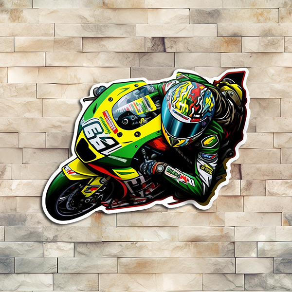 Yellow Green Racing Motorcycle Vinyl Decorative Sticker